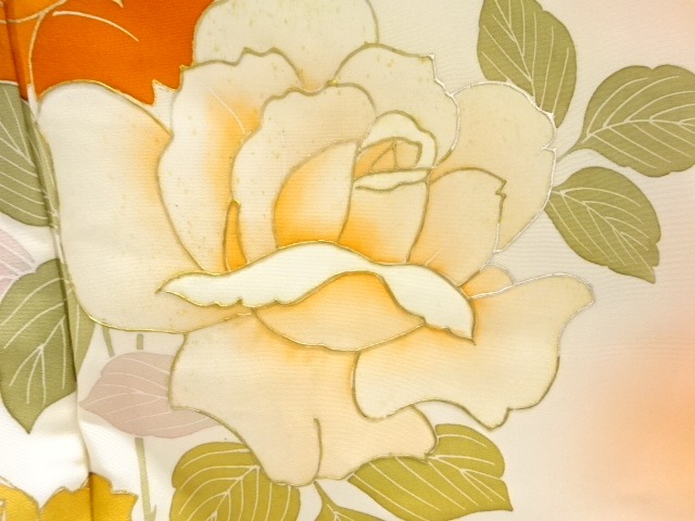 JAPANESE KIMONO / ANTIQUE KIMONO / SILK / ROSE